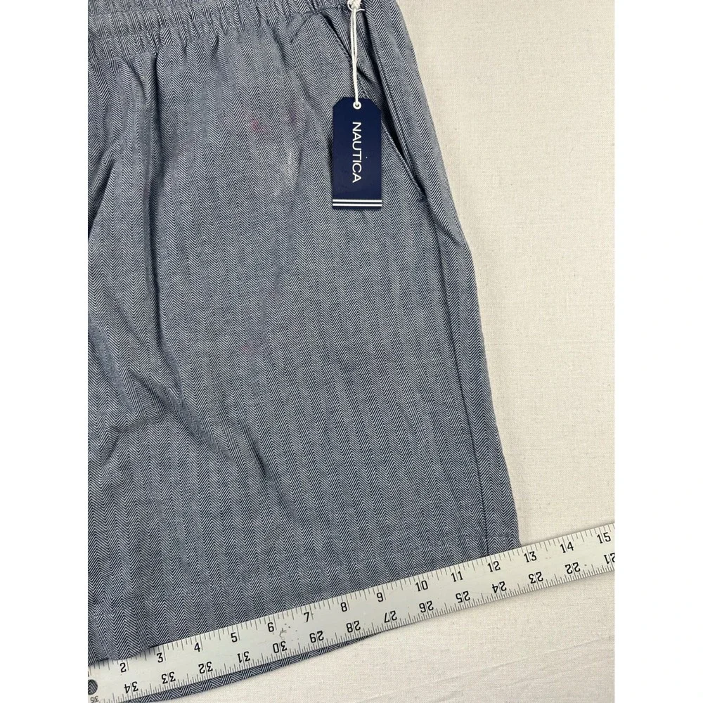 Nautica Mens XXL Shorts Lapis Blue Herringbone Cotton Classic Fit B5515T New